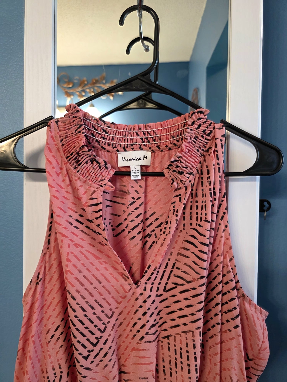 Veronica M Pink Patterned Sleeveless Blouse